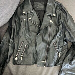 Classic Black Leather Moto Jacket